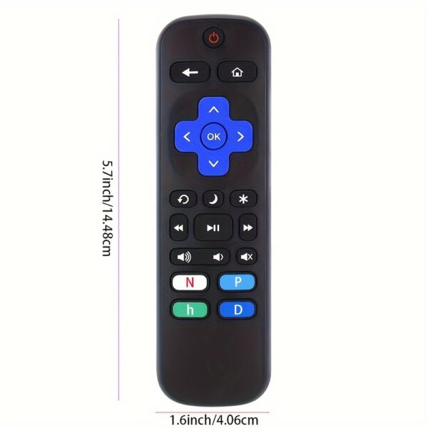 2023 Roku Remote Control with Infrared Sensor, Compatible with 18 Devices, Ergonomic Design, Numeric Keypad, Navigation & Media Controls, Battery-Powered (Not for Stick/Box Use), Media Control Device | Straightforward Layout | Clear Button Markings - Image 2