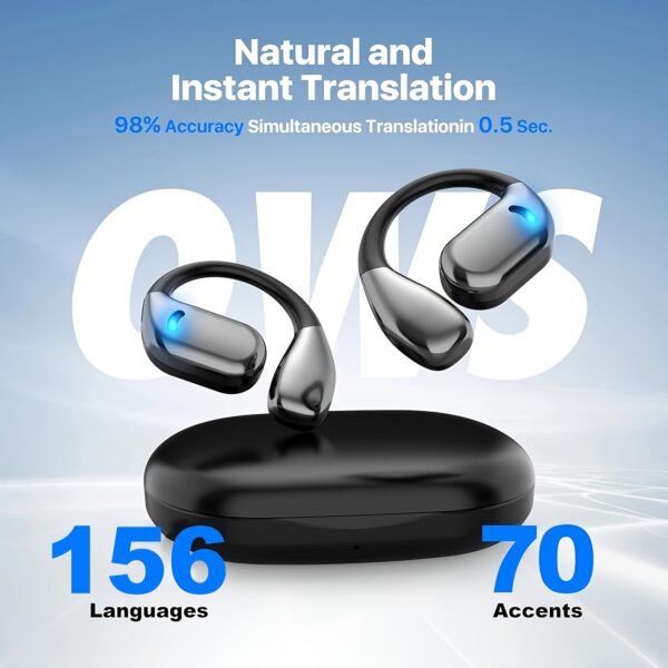 Language Translation Earbuds, 3-in-1 Translator Earbuds 150 Languages & Accents, Translator Device Translation Earbuds Real Time Fit IOS & Android For Travel Business Learning, With A Data Cable