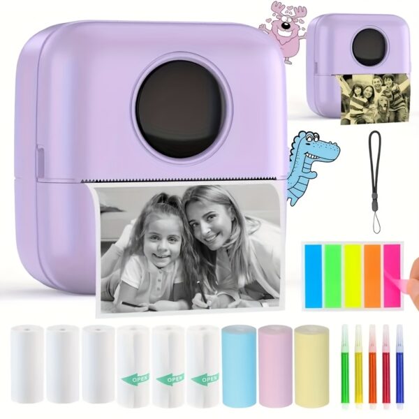 Ink Free Sticker Printer Mini Thermal Printer with One Roll Of Thermal Paper, Wireless Pocket Printer, Intelligent Portable Receipt Printer, Suitable for Photos, Diaries, Notes, And Memos - Image 11