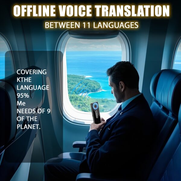 Péiko X9 Compact Language Translator Device - 136 Languages, Two-Way Voice Translation with Offline Support for 11 Languages, High Accuracy for Travel, Business & Education, Wireless Enabled, Rechargeable Battery, Sleek Black Design, Business Language Tool | Portable Voice Translator | Userfriendly Interface - Image 7