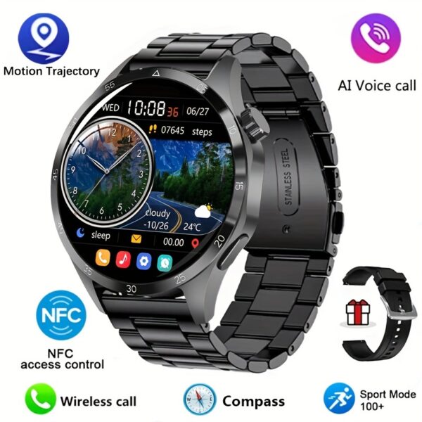 2025 New NFC Smart Watch For Men GPS Motion Trajectory 360*360 HD Screen AI Voice Wireless Call Smartwatch Sports Watch For Men Father'S Day Gift - Image 7