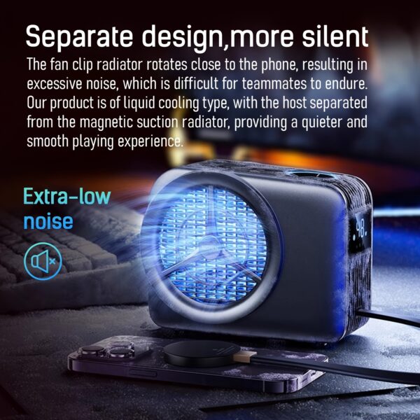 Magnetic 2-in-1 Phone Cooler & Wireless Charger Universal Liquid Cooling System with Silent Fan for iPhone 12-16 Plus/Pro Max, Efficient Cooling Down to -20 Celsius, 15W Fast Charging, Compact Design - Image 8