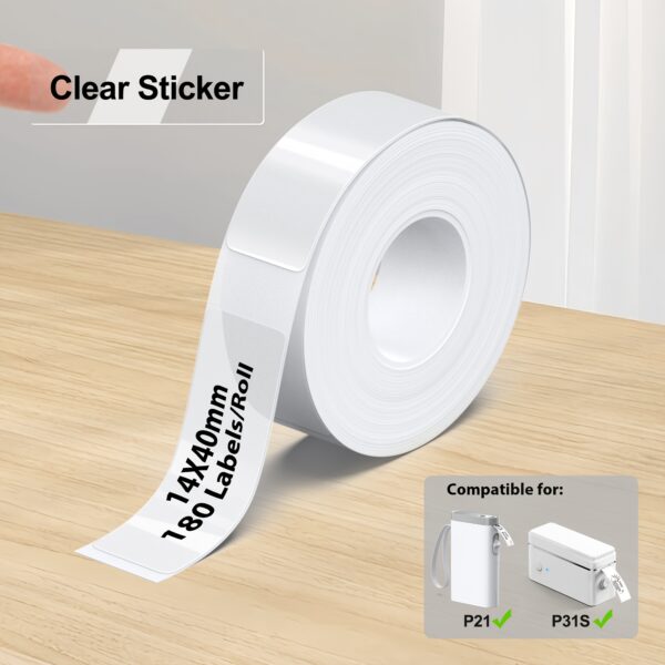 P31S Mini Green Label Maker W/ 14x40mm Label Tape Only, Label Maker with Multiple Templates for Organizing Your Home Or Creating Holiday Cards, Supports Portable Wireless And USB Charging, Compatible with IOS And Android, Fresh And Cute Label Maker (3 Individual Products) - Image 6