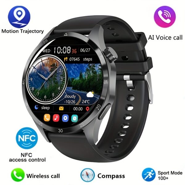 2025 New NFC Smart Watch For Men GPS Motion Trajectory 360*360 HD Screen AI Voice Wireless Call Smartwatch Sports Watch For Men Father'S Day Gift - Image 3