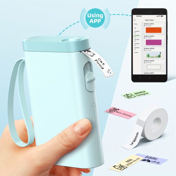 P21 Wireless Thermal Label Maker Machine with 1 Roll Of Paper, Intelligent Portable Printer, High Quality Printing, Multiple Creative Function&Templates - for Office, Home, School to Notes, And Memos - Image 10