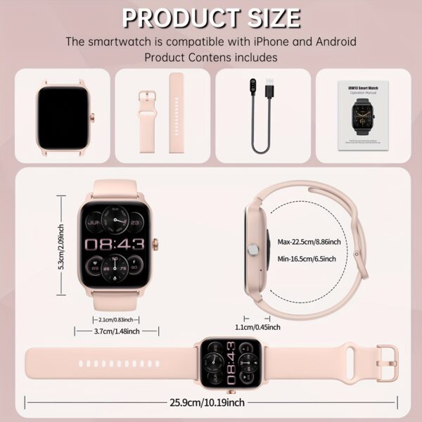 FAWEIO Smartwatch (Answer/Make Calls), 1.8 Inch Smart Watch for Women & Men with 100+ Sports Modes, Fitness Activity Tracker Pedometer, Built-in Alexa, Compatible with Android And iPhone, Perfect Gift for Family And Friends, Suitable for Festival Gift - Image 2