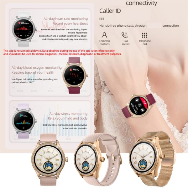 Smart Watch (Answer/Make Calls) For Women With Alexa Built-in, AI Voice, Call Integration, Smartwatch For Android IPhone, 1.38" Activity Tracker With Sleep Monitor, Fitness Tracker, Sleep Monitoring, 100+ Sports Fitness Tracker Silvery, Smart Watch With 1 Stainless Steel Watch Band And 2 Silicone Watch Band - Image 7