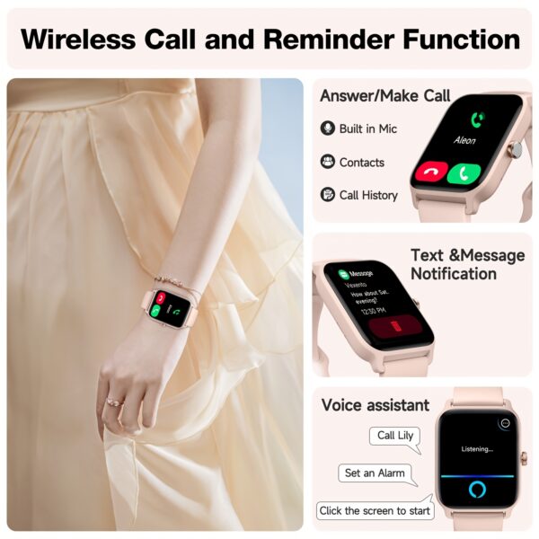 FAWEIO Smartwatch (Answer/Make Calls), 1.8 Inch Smart Watch for Women & Men with 100+ Sports Modes, Fitness Activity Tracker Pedometer, Built-in Alexa, Compatible with Android And iPhone, Perfect Gift for Family And Friends, Suitable for Festival Gift - Image 7