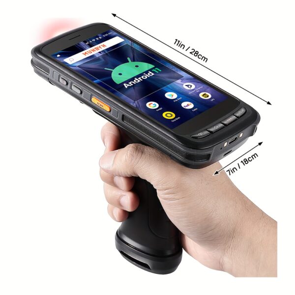 MUNBYN Android Handheld Barcode Scanner & Mobile Computer with 8000mAh 12H Battery, 1D/2D QR Zebra SE4710 Engine, 4G, Full-Screen Design, USB-Powered for WMS, Inventory, Warehouse & Retail Use, Inventory Management, Modern Device Look, Rechargeable Device, Retail Scanning, Handheld Device, Long Battery Life, Pda Scanner, Warehouse Workers - Image 2