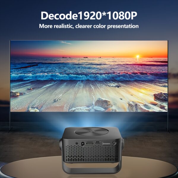 7000 Lumens Portable Mini Projector, Support 4K Projector, 1080P Dual Wifi Same Screen, Home Theater Outdoor Portable, 180° Projection Angle Adjustable, Compatible with AV/ USB/ IOS/ Android - Image 6