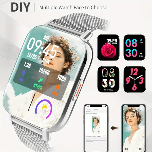 Fashion Casual Elegant Square Dial Smart Watch AI Voice Wireless Call Music Function Multiple Sports Modes DIY Dial Page - Image 4