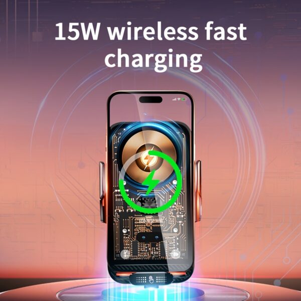 Bilolly 66W Fast Magnetic Car Charger & Phone Holder with 15W Wireless Charging, Auto-Clamping for iPhone 16-11, XR, XS, Samsung S25-S10+, Horizontal/Vertical Screen Adjustable Mount, Black Aluminum Alloy Design - Image 8