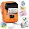 Barcode Printer - Label Maker Machine Wireless Themal Label Printer for Small Business, School, Barcode, Address, Jewelry, Clothing, Organizing, Orange