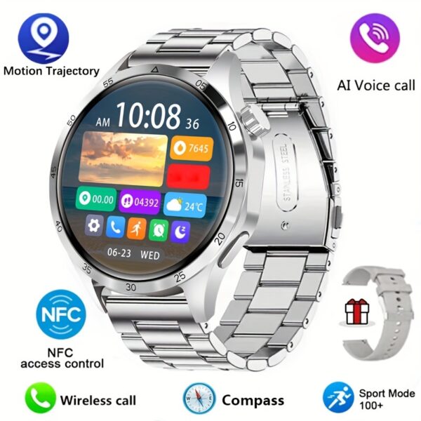 2025 New NFC Smart Watch For Men GPS Motion Trajectory 360*360 HD Screen AI Voice Wireless Call Smartwatch Sports Watch For Men Father'S Day Gift - Image 9