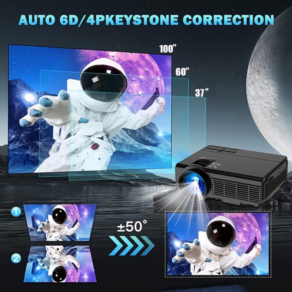 Projector With WiFi And Wireless, 2025 Upgrade Projector, Full HD 1080P Portable Video Projector, Home Theater, Wireless Screen Casting, Compatible With AV, TV Stick, Laptop, Smartphone. Suitable For Family Dinner, Birthday Gift. - Image 5