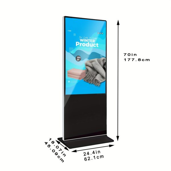 43 Inch Vertical Android Digital Signage Kiosk Indoor Floor Standing Commercial Display With Auto Play Touchscreen LCD Advertising Screen For Retail Stores, Hotels, Lobbies WiFi, USB Connectivity, Remote Content Scheduling Freestanding Business Grade - Image 2