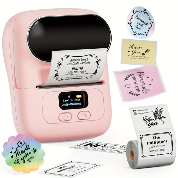 Barcode Printer - Label Maker Machine Wireless Themal Label Printer for Small Business, School, Barcode, Address, Jewelry, Clothing, Organizing, Orange - Image 3