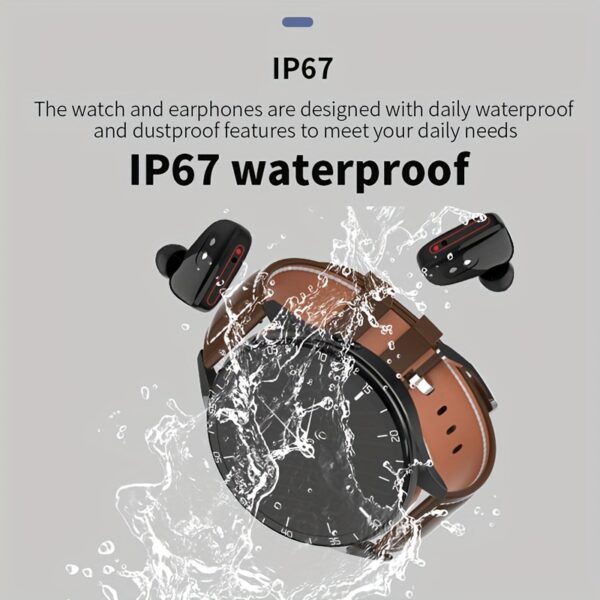 2-in-1 Smart Watch with TWS Earbuds - Long Battery Life, Sleep & Health Monitoring, AI Noise Reduction, Full Touch Screen, Sports Bracelet for Men & Women, for Android & for iPhone, USB Rechargeable, Smart Watch for Android Phones - Image 13