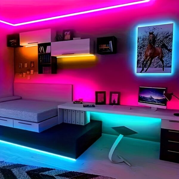 NBBUFF Smart LED Strip Lights, Tv LED Backlight 19.69ft, App Control Sync to Music, USB Bias Lighting Tv LED Lights Kit with Remote - RGB 5050 LEDs Color Lights for Room Bedroom - Image 5