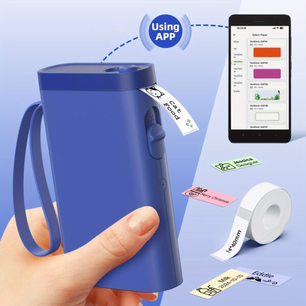 P21 Wireless Thermal Label Maker Machine with 1 Roll Of Paper, Intelligent Portable Printer, High Quality Printing, Multiple Creative Function&Templates - for Office, Home, School to Notes, And Memos - Image 12