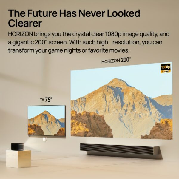 XGIMI HORIZON native 1080p FHD Projector 4K Supported Movie Projector, 1500 ISO Lumens, Harman Kardon Speakers, Android TV 10.0, Auto Focus, Auto Keystone Correction, Auto Object Avoidance, WiFi - Image 5
