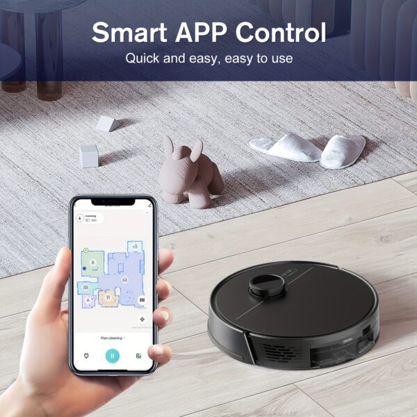 ZCWA M30M30 Robot Vacuum Cleaner, Sweeping Robot, Automatic Charging Intelligent Sweeping Robot Power Application Control Water Tank Wet Robot Vacuum Cleaner Electric Sweeper, Multi-layer Map, Customized Dry And Wet Room Cleaning - Image 6