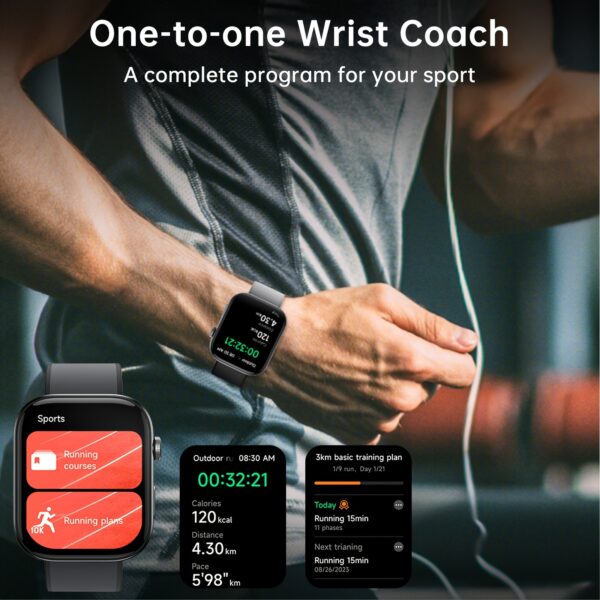 FAWEIO 1pc 1.99 Inch Screen Smart Sports Watch for Men, AI Voice, Smart Fashion Watch, Support 100 Sport Modes, Fitness, Core Training, Hiking, Indoor Cycling, Yoga, Pilates, Incoming Call, Message Notification, Compatible with Android&iPhone - Image 11
