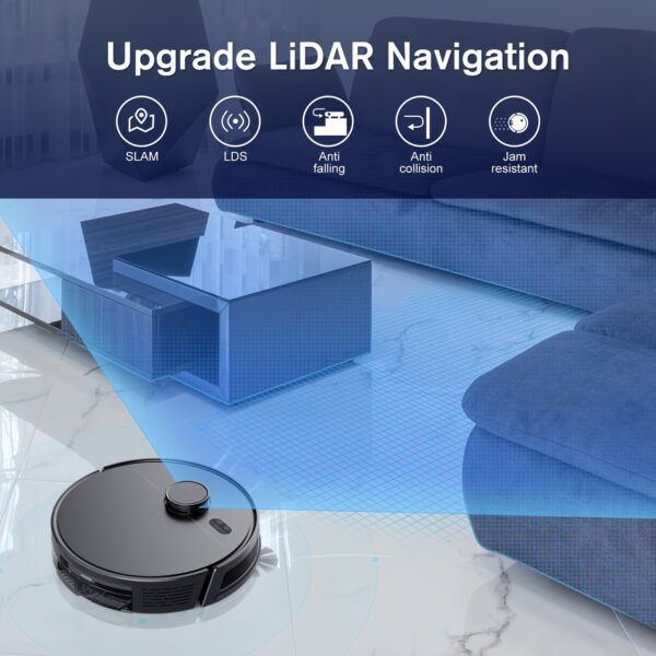 ZCWA M30M30 Robot Vacuum Cleaner, Sweeping Robot, Automatic Charging Intelligent Sweeping Robot Power Application Control Water Tank Wet Robot Vacuum Cleaner Electric Sweeper, Multi-layer Map, Customized Dry And Wet Room Cleaning - Image 8