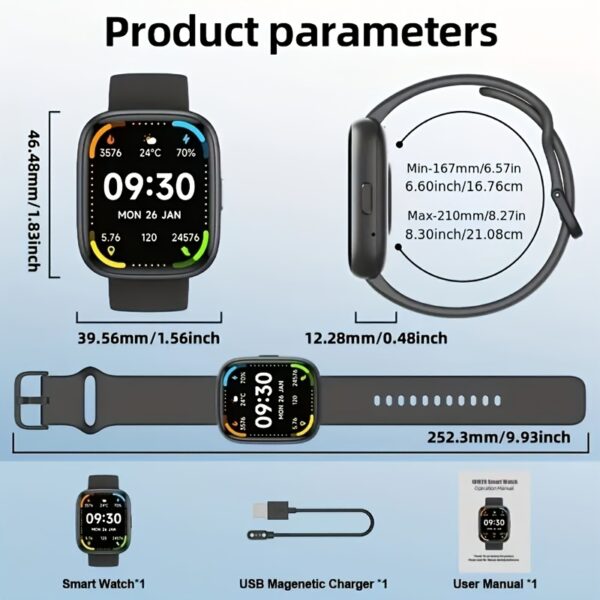 2024 Smart Watch With Wireless Calling, Alexa Built-in 1.83 Inch HD DIY Watch Face, 100 Sports Modes Activity Fitness Tracker, SMS Reminder, Pedometer, Weather Forecast, Alarm Clock, Camera Smart Watch For Men Women Compatible With Android IOS - Image 2