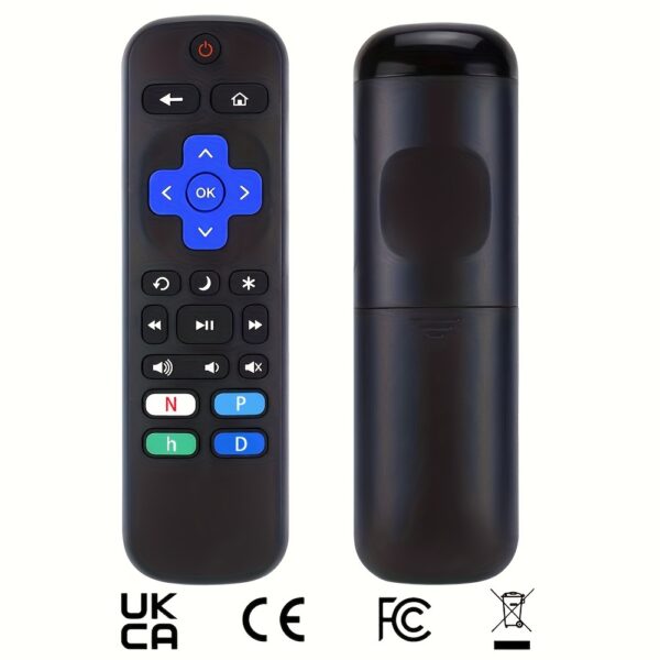 2023 Roku Remote Control with Infrared Sensor, Compatible with 18 Devices, Ergonomic Design, Numeric Keypad, Navigation & Media Controls, Battery-Powered (Not for Stick/Box Use), Media Control Device | Straightforward Layout | Clear Button Markings - Image 4