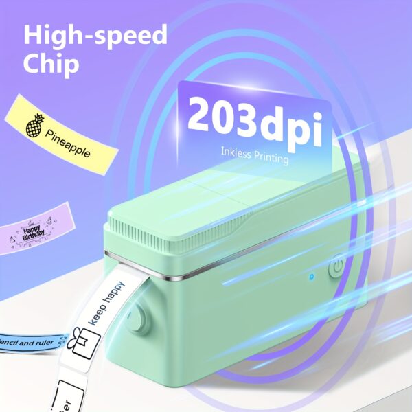 P31S Mini Green Label Maker W/ 14x40mm Label Tape Only, Label Maker with Multiple Templates for Organizing Your Home Or Creating Holiday Cards, Supports Portable Wireless And USB Charging, Compatible with IOS And Android, Fresh And Cute Label Maker (3 Individual Products) - Image 5