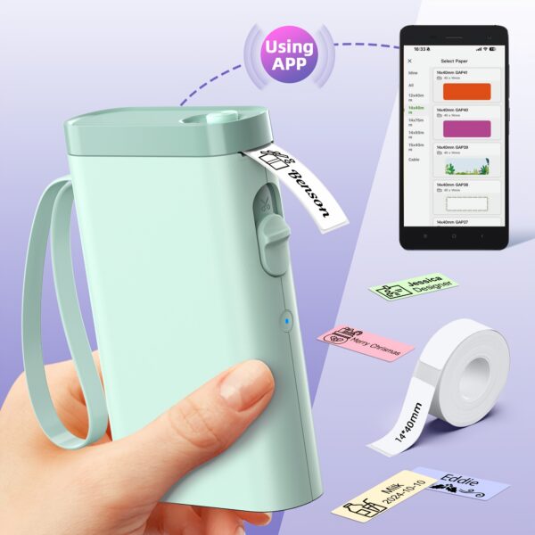 P21 Wireless Thermal Label Maker Machine with 1 Roll Of Paper, Intelligent Portable Printer, High Quality Printing, Multiple Creative Function&Templates - for Office, Home, School to Notes, And Memos - Image 6