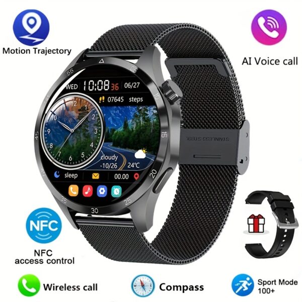 2025 New NFC Smart Watch For Men GPS Motion Trajectory 360*360 HD Screen AI Voice Wireless Call Smartwatch Sports Watch For Men Father'S Day Gift - Image 11