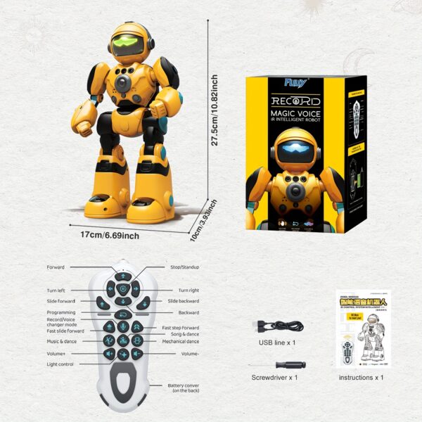 FUUY Children's Toy Robot, Programmable Robot, Remote Control Intelligent Reply, Walking And Dancing Robot, Adjustable Volume, Magical Voice Robot, Birthday Gift - Image 23