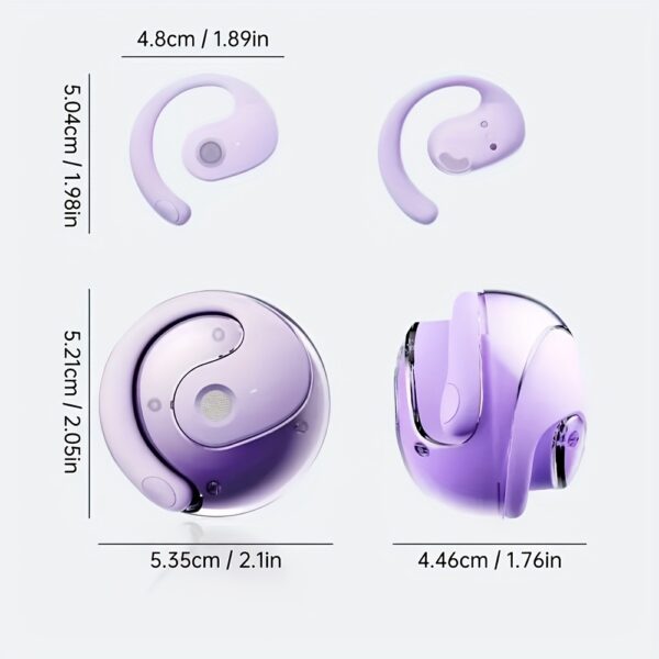 Wireless Translation Headphones with AI Voice Translation, No Latency Music, Real-Time Speech Translation, 150 Language Support, Type-C Charging, Includes Free Lanyard - Ideal for Multilingual Communication, Music Listening|Sleek Wireless Earbuds|Durable Charging Case - Image 4