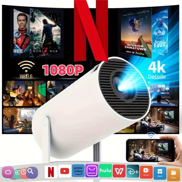 7000 Lumens Portable Mini Projector, Support 4K Projector, 1080P Dual Wifi Same Screen, Home Theater Outdoor Portable, 180° Projection Angle Adjustable, Compatible with AV/ USB/ IOS/ Android - Image 14