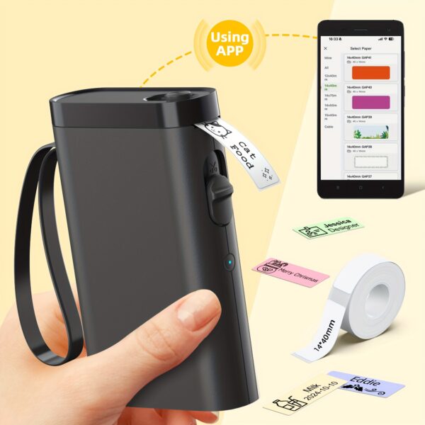 P21 Wireless Thermal Label Maker Machine with 1 Roll Of Paper, Intelligent Portable Printer, High Quality Printing, Multiple Creative Function&Templates - for Office, Home, School to Notes, And Memos - Image 14