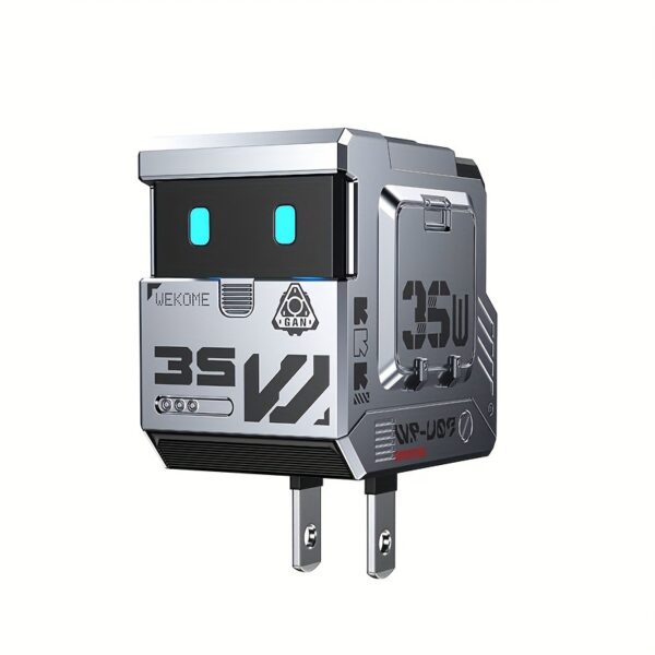 WEKOME WP-U07 Gallium Nitride 35W Fast Charging A+C) Dual Port Fast Output, Portable Folding Plug Travel Essential, Smart Chip Temperature Control, Supports Multiple Charging Protocols, Suitable for Most Mobile Phones and Tablets - Image 3