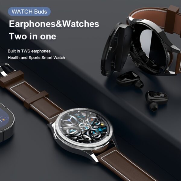 2-in-1 Smart Watch with TWS Earbuds - Long Battery Life, Sleep & Health Monitoring, AI Noise Reduction, Full Touch Screen, Sports Bracelet for Men & Women, for Android & for iPhone, USB Rechargeable, Smart Watch for Android Phones - Image 6