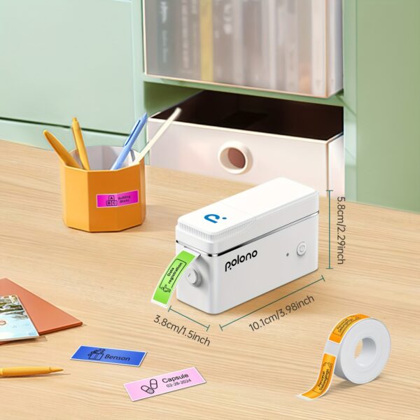 POLONO P31S Label Maker Machine With Tape Portable Thermal Printer Wireless Label Printer For Organizing Storage Office Home, Sticker Maker Mini Label Maker With Multiple Templates, White - Image 4