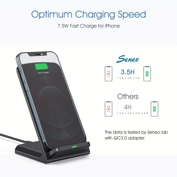 Wireless Charger Fast Charging Stand Wireless Android Desk Phone Charger Stand For Samsung Galaxy S24 Ultra S23, IPhone 15 Pro Max Plus 14 13 12 - Image 6