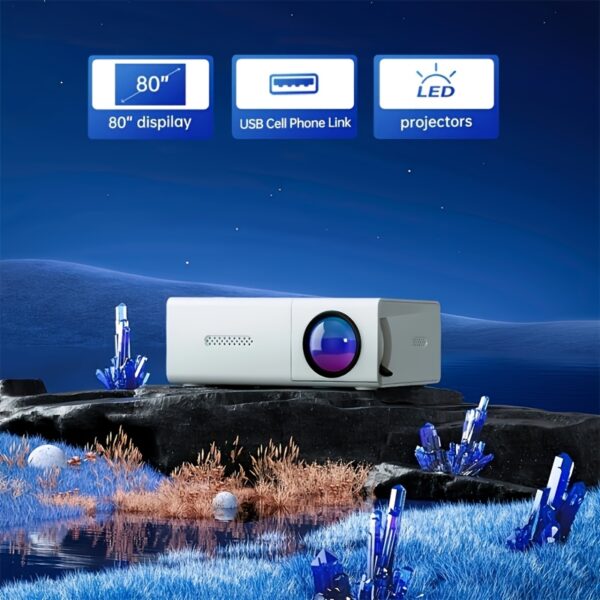 Portable HD Projector, Mini Home Theater Projector with 1080P Support, Office Projector, Compatible with USB, SD Card, Mobile Phone, Ideal Gift for Valentine's Day And Birthday, Native 320P - Image 8