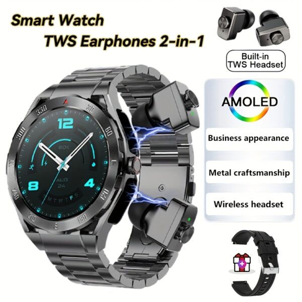 2025 New Smart NFC Watch, TWS 2-in-1 Wireless Dual Earphones Sports Smart Watch, 1.43-inch 466 * 466 HD Screen, Wireless Call, AI Voice Assistant, Multiple Exercise Modes, Fitness Tracker, Men'S Fashion Sports Watch, Men'S Gifts - Image 5