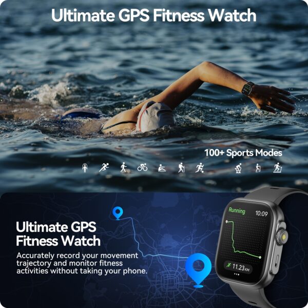 GPS Smart Watch, GPS Smart Watch For Men Women [GPS, Alexa Built-in], 24/7 Stress Monitor, Sleep & Fitness Tracker, Wireless Call, 100+ Sports Modes, Smart Watches For Android IOS (white) - Image 7