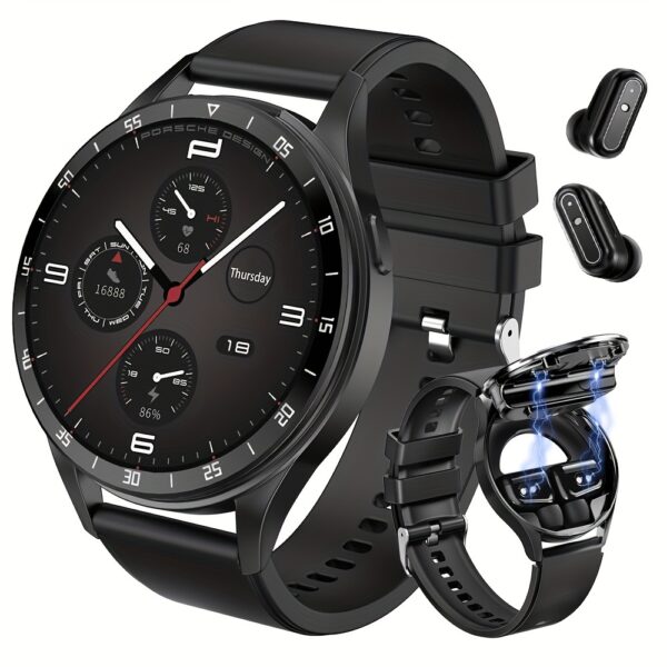 2-in-1 Smart Watch with TWS Earbuds - Long Battery Life, Sleep & Health Monitoring, AI Noise Reduction, Full Touch Screen, Sports Bracelet for Men & Women, for Android & for iPhone, USB Rechargeable, Smart Watch for Android Phones - Image 3