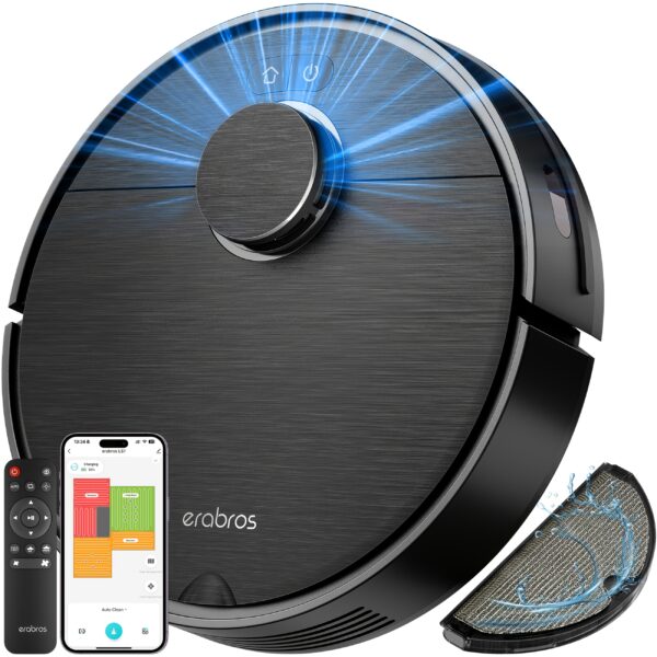 Smart Robot Vacuum And Mop Combo with Precision Mapping, Powerful Suction, Intelligent Navigation, Compatible with Alexa, Wi-Fi Connectivity, Rechargeable Lithium Battery, Automated Floor Care - Image 3
