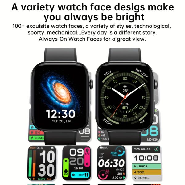 FAWEIO 1pc 1.99 Inch Screen Smart Sports Watch for Men, AI Voice, Smart Fashion Watch, Support 100 Sport Modes, Fitness, Core Training, Hiking, Indoor Cycling, Yoga, Pilates, Incoming Call, Message Notification, Compatible with Android&iPhone - Image 8