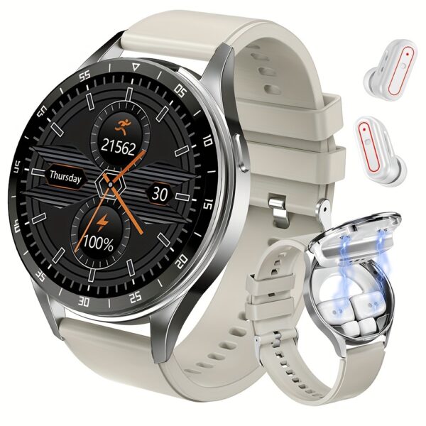 2-in-1 Smart Watch with TWS Earbuds - Long Battery Life, Sleep & Health Monitoring, AI Noise Reduction, Full Touch Screen, Sports Bracelet for Men & Women, for Android & for iPhone, USB Rechargeable, Smart Watch for Android Phones - Image 5
