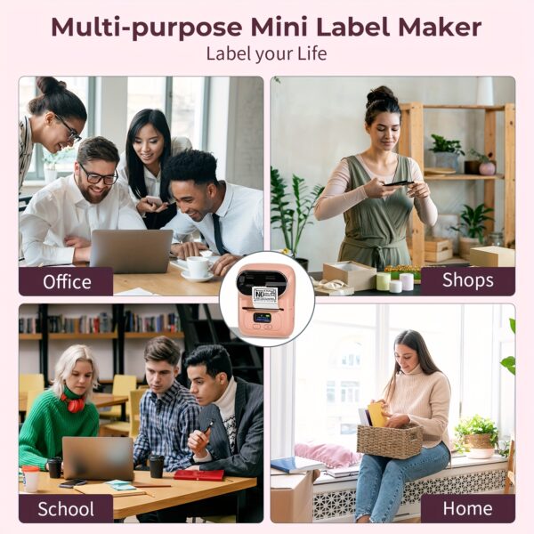 Thermal Label Maker Machine with Tape - Portable Wireless Barcode Label Printer for Small Business, Office, Home, Address, Mini Thermal Priner Compatible with Phone&PC - Image 13