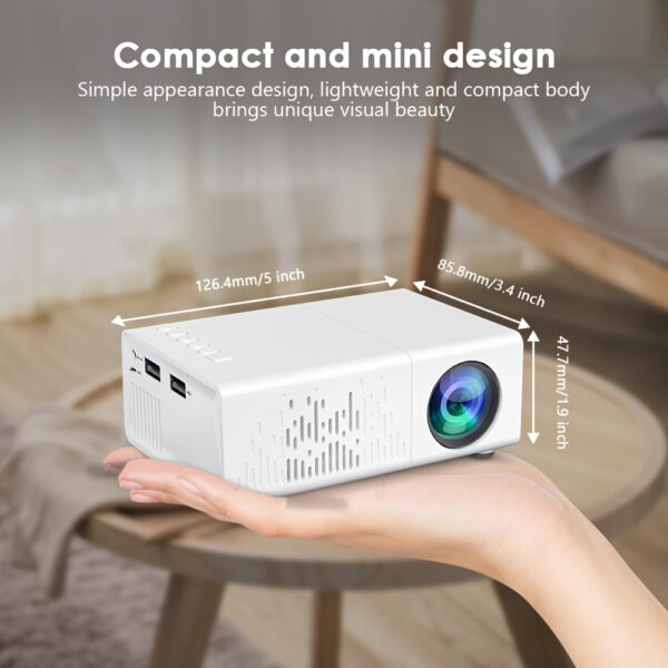 2025 New Mini Home Theater HD Projector, American Plug, Remote Control, Support Smartphone Screen Sharing, Compatible with Smartphone/USB Interface, for Indoor, Office Use - Image 2